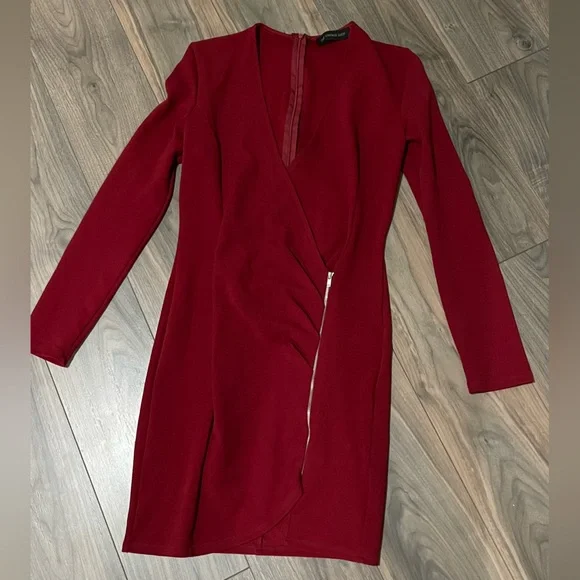 Red Ruched Dress - Picture 1 of 1